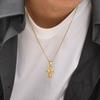 Gold Color Embossed Cross Necklaces for Men Women,Simple Cutout Unisex Catholic Cross Pendant,Christian Religious Jewelry Gifts