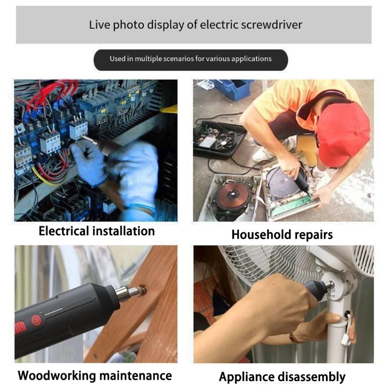 Ergonomic Cordless Screwdriver Kit Rechargeable Battery Electric Screwdriver For Extended DIY Usage