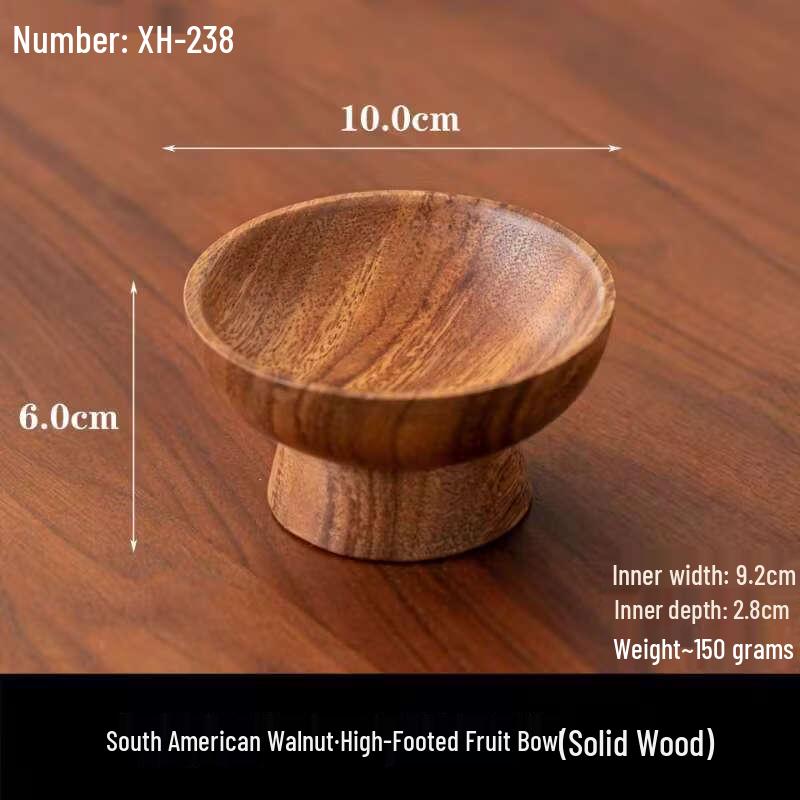 ZISIZ Solid Wood High-Footed Fruit Bowl