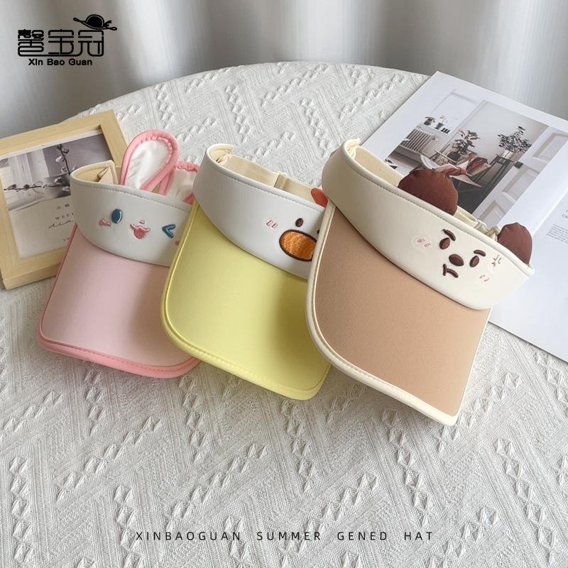 Kapelusz dziecięcy kreskówkowy uroczy przeciwsłoneczny daszek kapelusz z pustą górą dla chłopców i dziewczynek rekreacyjny podróżny z kaczym dziobem czapka baseballowa