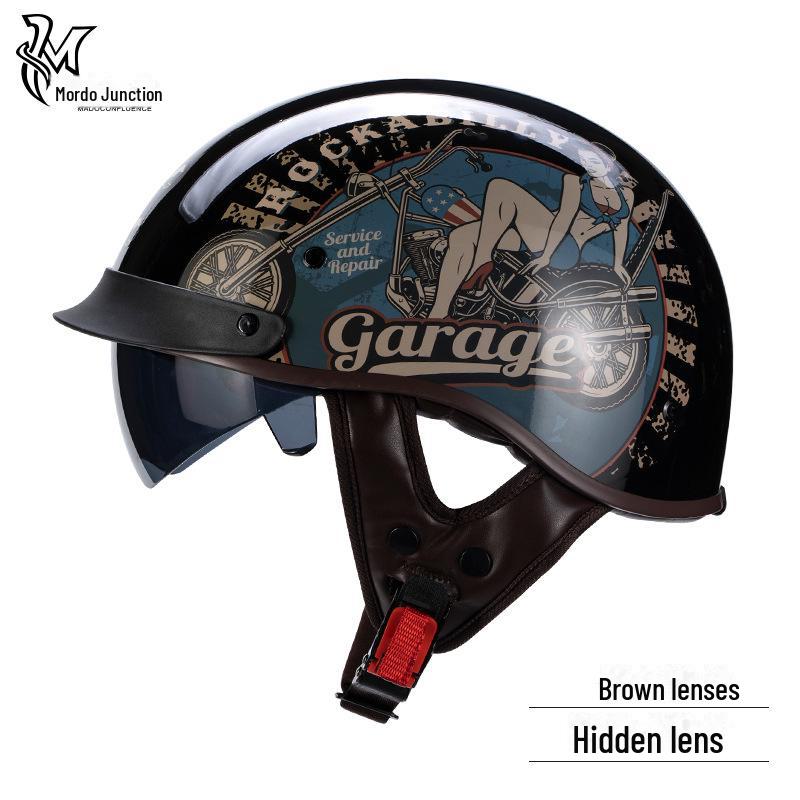 

Сертифицированный 3C ретро-мотоциклетный шлем, всесезонный, универсальный, подходит для мужчин и женщин - летний полушлем 2XL