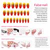 24 Pcs Fake Nails Flame Pattern Acrylic False Nails Set with Glue Women