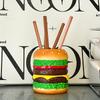 1pc Adjustable Hamburger Pen Holder | Creative Desk Organizer for Office Supplies & Makeup Brushes, Fun Storage