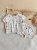 Cherry Print Baby Ruffle Short Sleeve Set - Summer Breathable Two-Piece Outfit