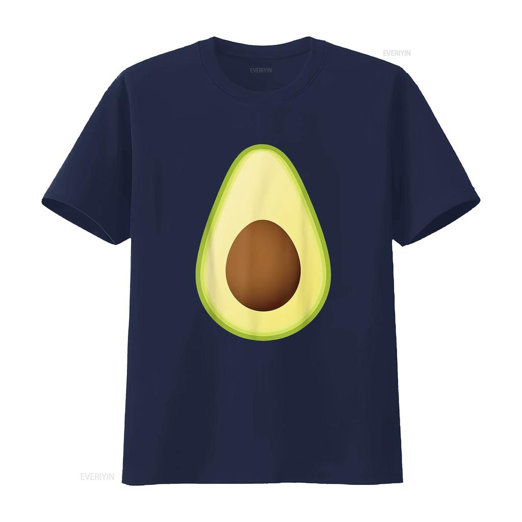 Damen Avocado Kostüm T-Shirt Frucht Halloween Schwarz 2XL vintage Gewaschen Leicht Unisex Lässig Atmungsaktiv Dehnbar streetwear