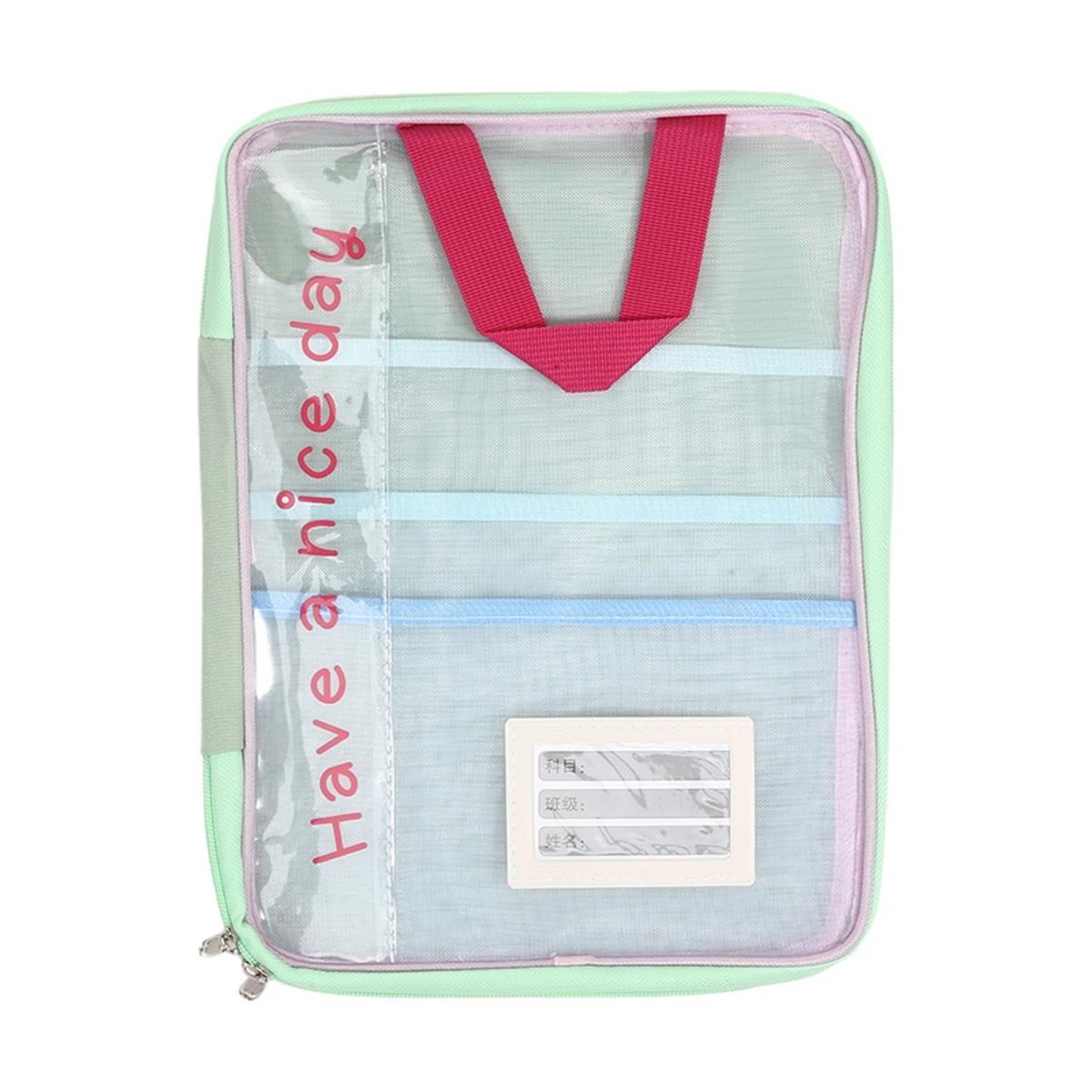 

Large Capacity Waterproof Handheld Study Bag Elementary School Subject Test Paper Storage Bag Transparent Exam Pouch one size