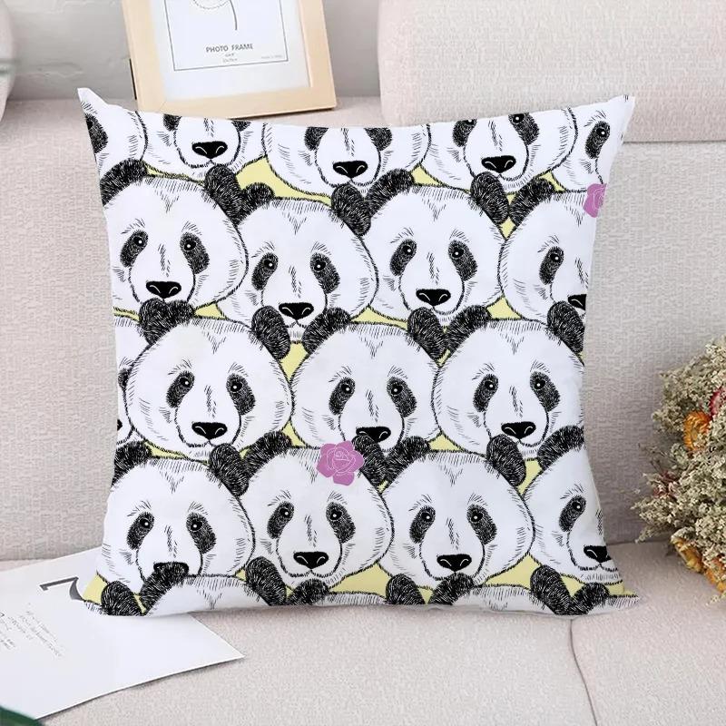 Panda Pattern Decorative Pillowcase Living Room Office Home Pillowcase Car Ornaments
