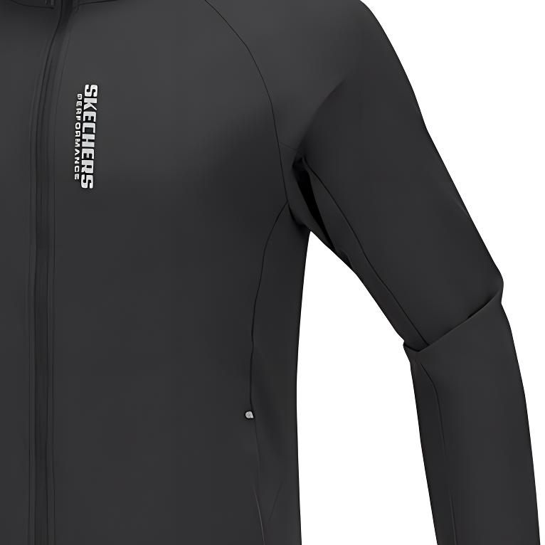 Skechers Godri Casual Sports Moisture-Wicking Quick-Dry Stand Collar Jacket Men jackets Carbon-Black P225M157-0018