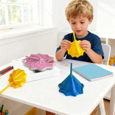 Estrela Sensorial Expandida Fidget Torre Giratória Impressa em 3D Brinquedo Fidget Estrela Espiral Flexível com Alça para Alívio de Estresse Acessório de Mesa de Escritório
