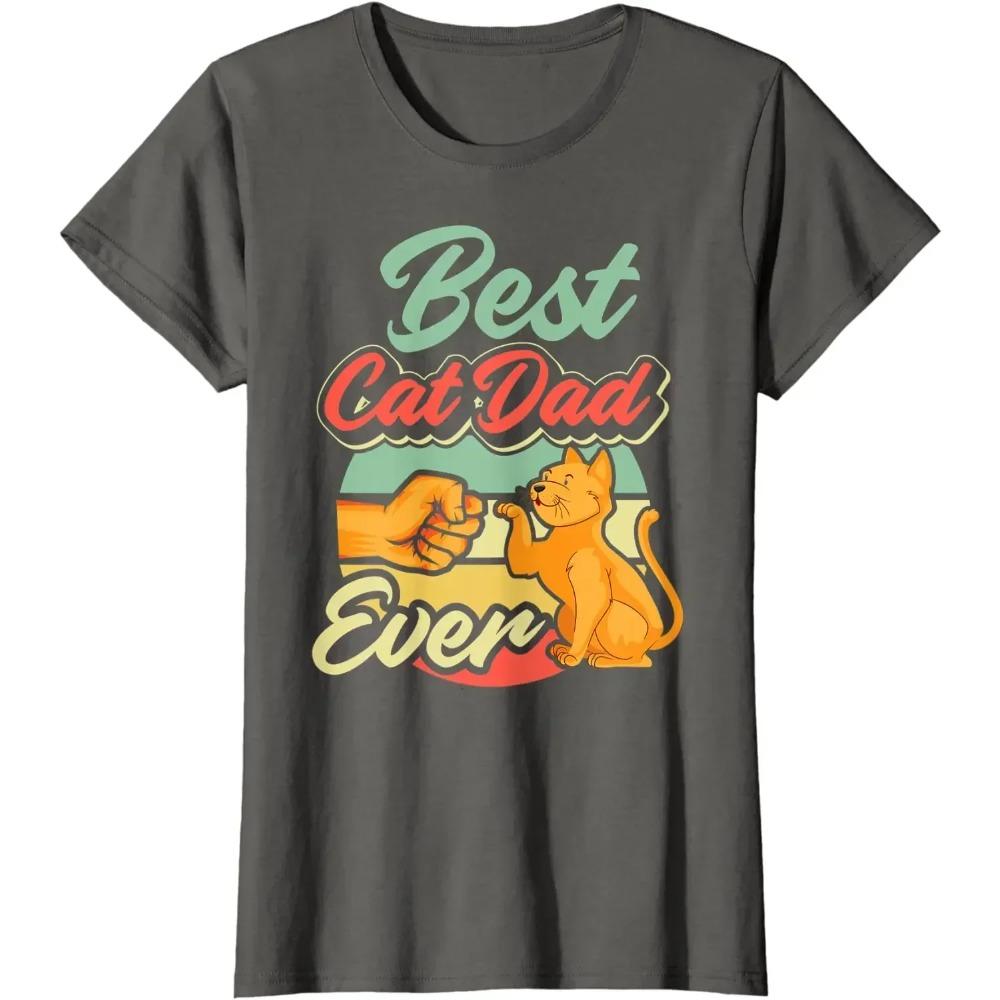 

Лучший папа-кот на свете Ретро Винтаж Лучший подарок отцу-коту Футболка Повседневная Хлопковая На каждый день Четыре сезона Футболки с графикой XXXXXL коричневый