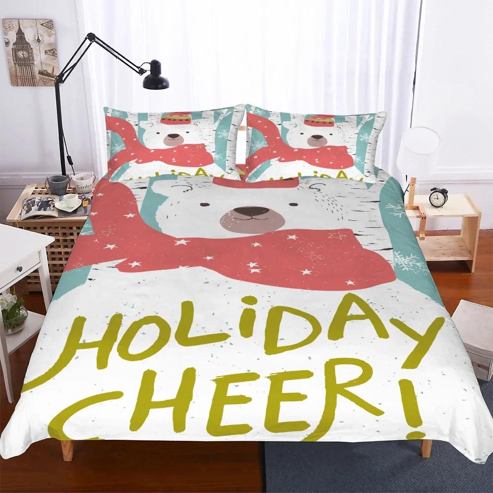 Quilt Cover Set Christmas Snowflake Deer Dekbed Overtrek Adult Queen King Size Bedding Set Duvet Cover Pillowcases Home Textiles