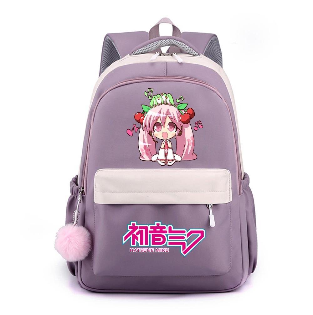 Anime Cartoon Hatsune Miku Printed Large Capacity Waterproof Backpack for Teenger Student Girl Boy Schoolbag Bookbag Kid Gift Travel Bag