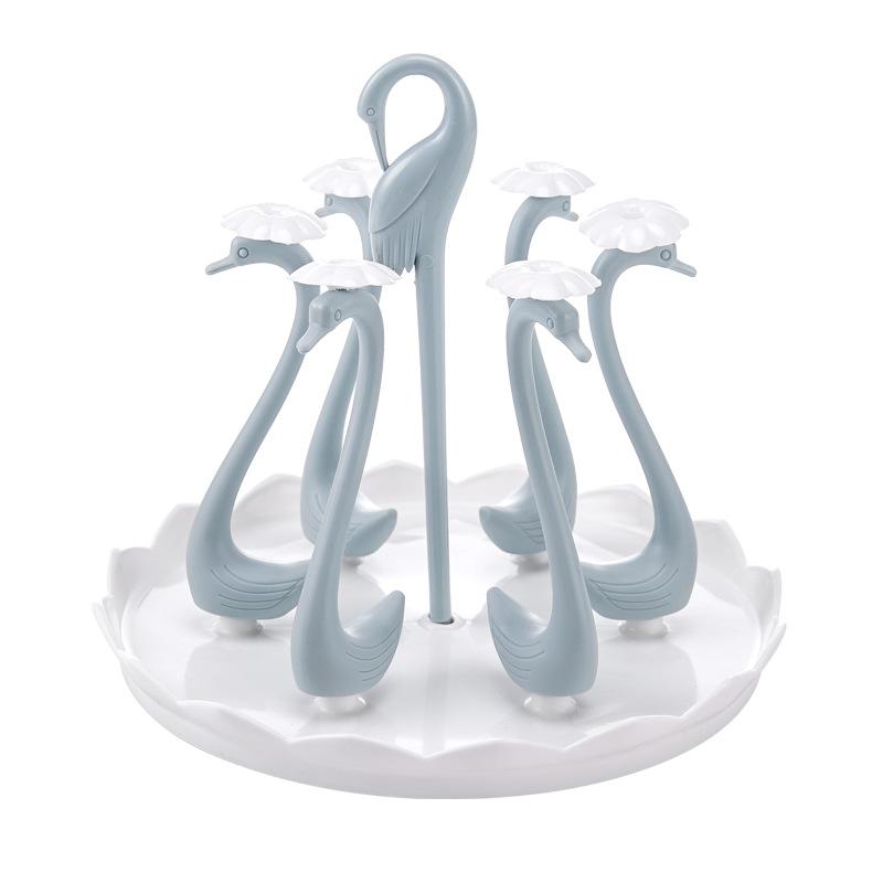 

Рамка-подставка для чашек с 4/6 головками, подставка-сушилка для питьевых чашек в форме лебедя, кухонные аксессуары 6 Heads-Blue