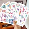 New Cartoon Mermaid Series Glitter Pink Tattoo Stickers Waterproof Party Gift Funny Face Stickers
