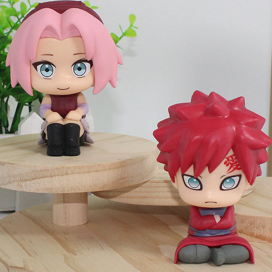 New Naruto Anime Q Version Uchiha Sasuke Kakashi Action Figure Namikaze Minato Gaara Statue Collection GK Model Gift Toys