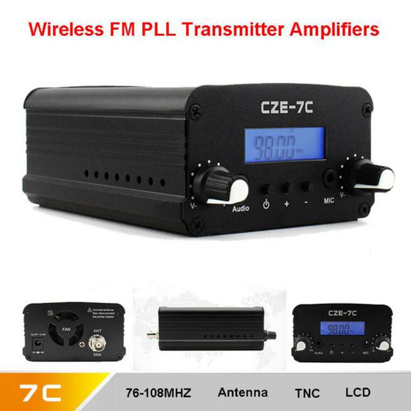 1W/7W Stereo Audio FM Sender Mini Radio Broadcast PLL Station 76MHz-108MHz