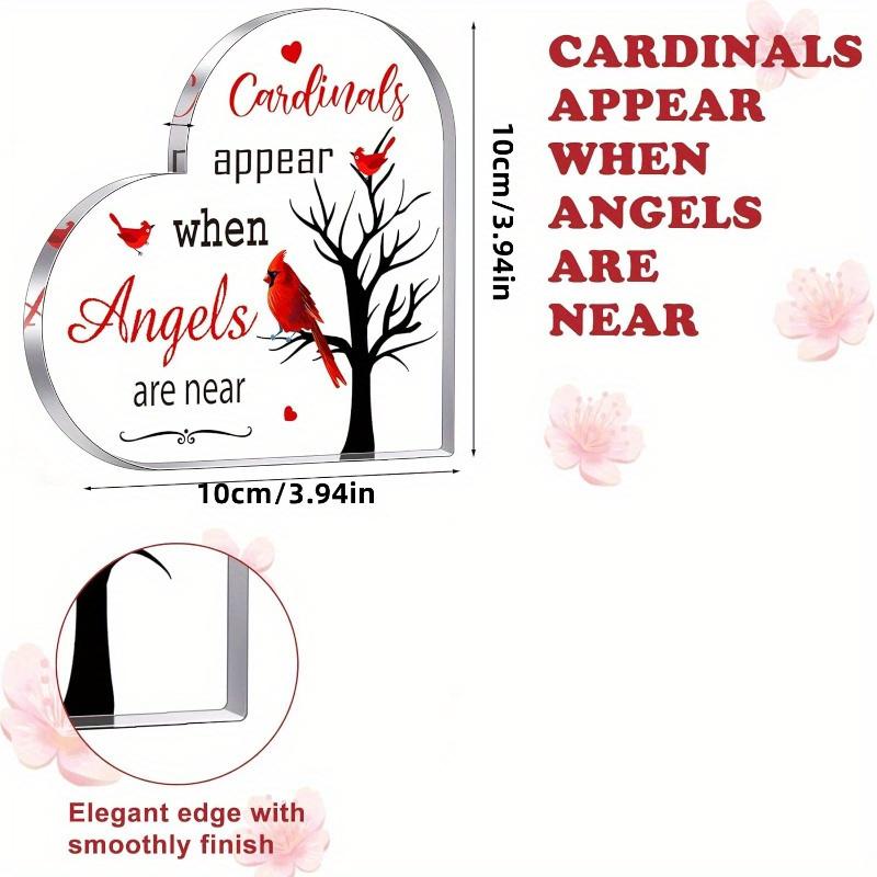 Red Cardinal Memorial Plaque. Acrylic Condolence Gift for Loss of Mom, a Christmas Remembrance.