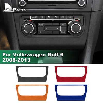 For Volkswagen VW Golf 6 GTI R MK6 2008 2009 2010 2011 2012 2013 Italy Super Suede Car Central AC CD Panel Frame Trim Sticker