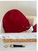 High quality% Australian wool solid color hat scarf gloves three-piece winter warm knitted suit women