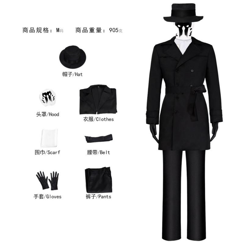 Halloween Rorschach Cosplay Trench Coat Full
