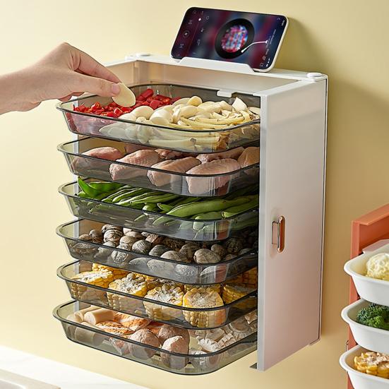 

Поднос для приготовления пищи, трехслойные настенные многофункциональные кухонные стойки для овощей, подносы для приготовления дома