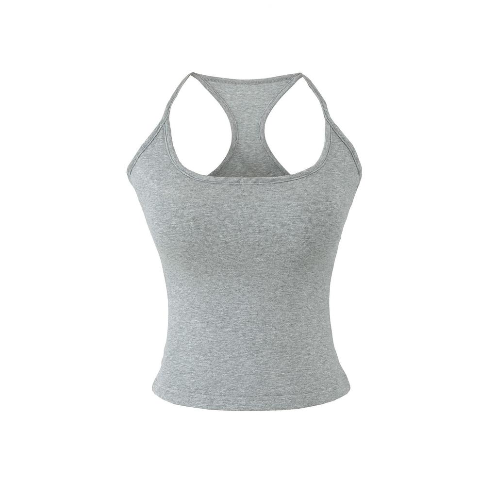 Women's Racerback U-neck Sports Vest with Built-in Bra Pad for Yoga & Pilates