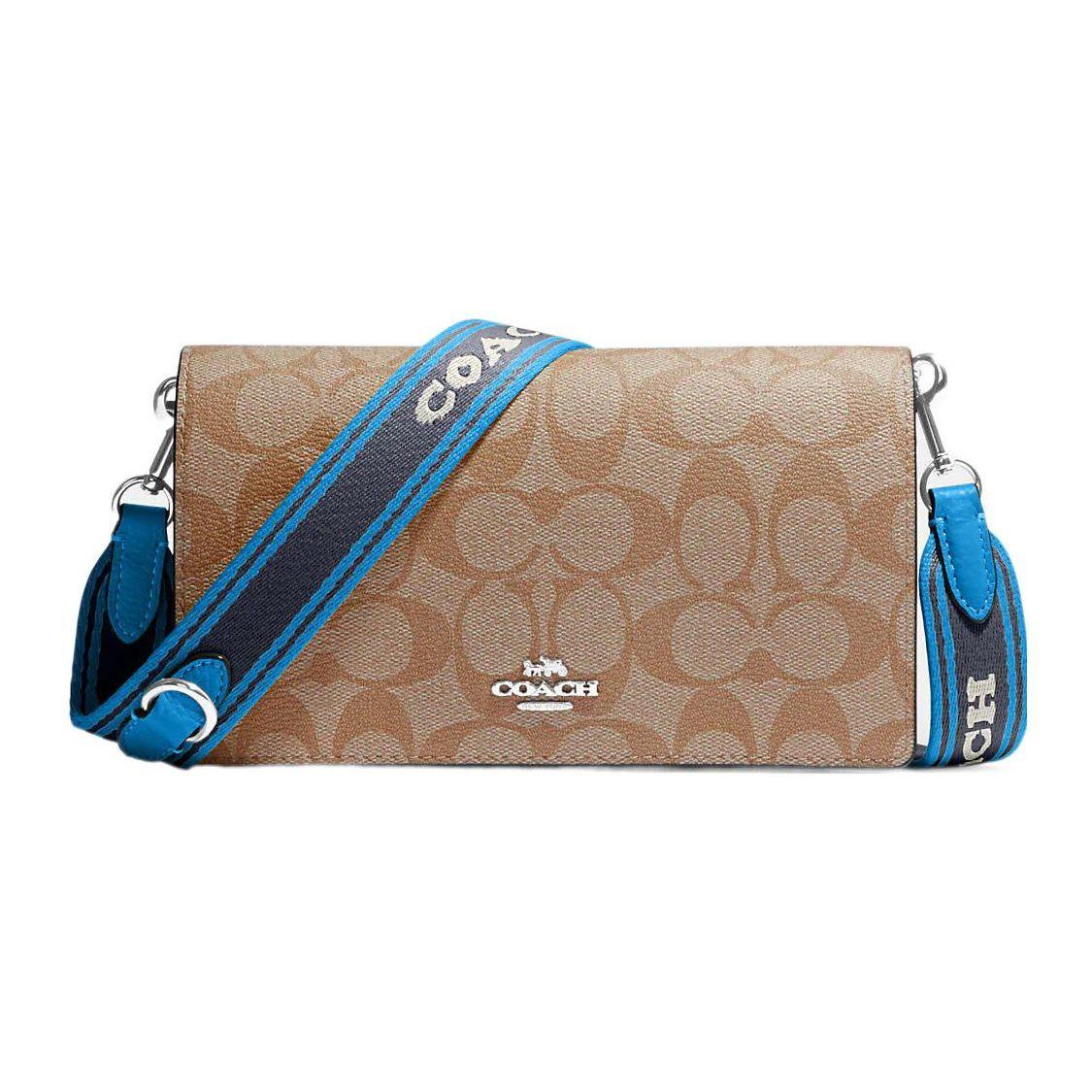 

Coach Anna 20 Silver Logo Classic Monogram Flap Pebble Texture Canvas With Leather Envelope Shoulder Bag Small Women shoulder bag CJ649-SVVS2 Basic Set (Bag+Dust Bag)
