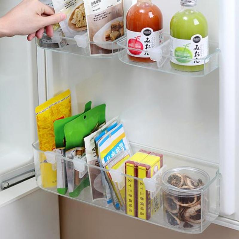4 bucăți/set Separatoare pentru rafturi frigider fără perforare Separatoare reglabile pentru cămară Robuste, economisind spațiu