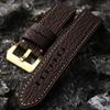 Classic Sharkskin Genuine Leather Watch Band 20 22 24MM Bronze Watch Accessories Buckle, High-end Genuine Leather Bracelet, Pure Bronze