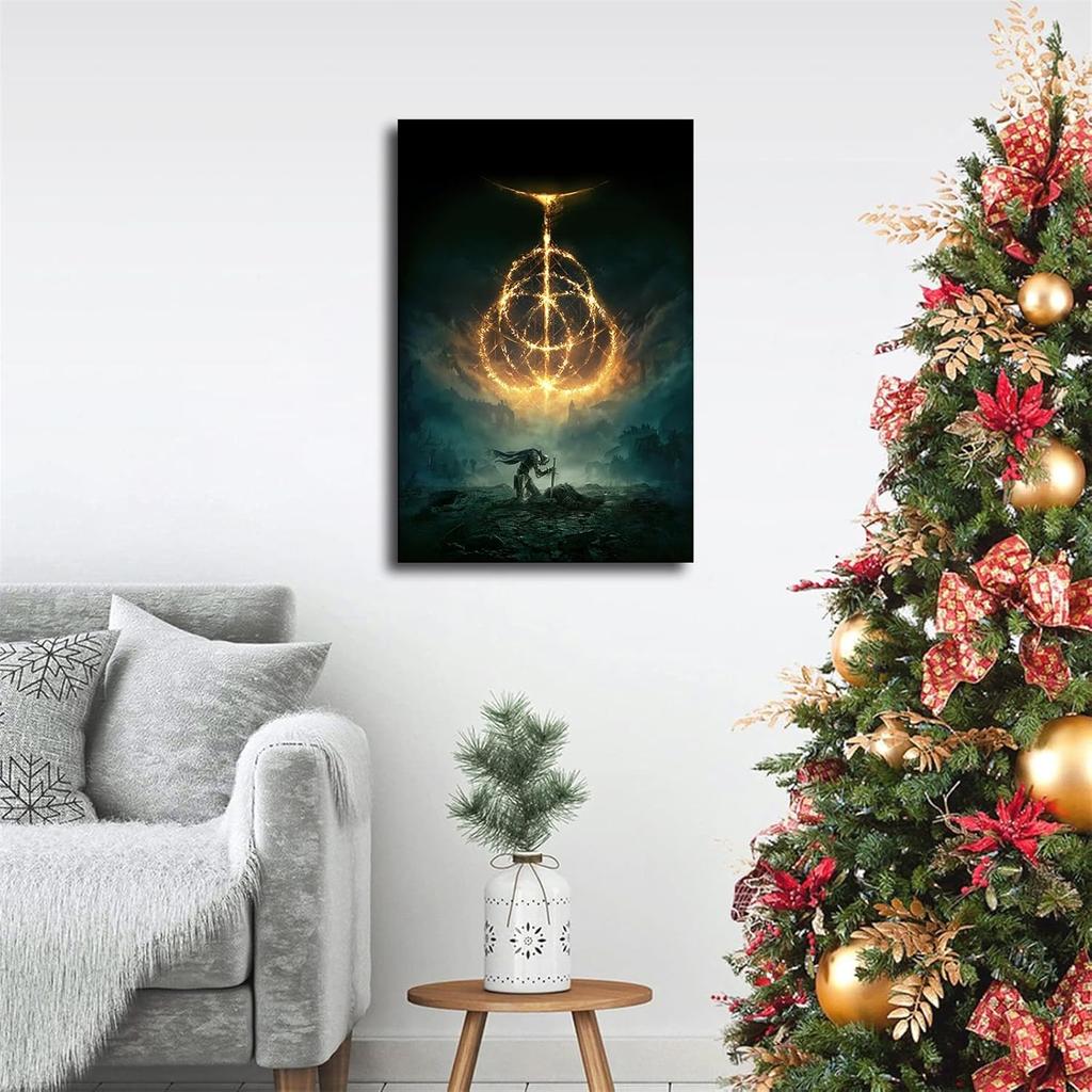 Elden Ring Plakát Videohry Plátno Umělecký Plakát a Nástěnné Umění Obrázkový Tisk Moderní Rodinná Ložnice (08×12palců-Bez rámu)