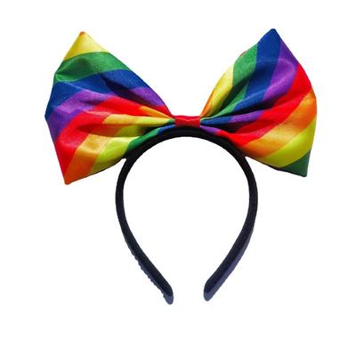 Beautiful Rainbow Bow Headband Fabric Art Party Head Hoop Rainbow Bowknot Hair Hoop  Birthday