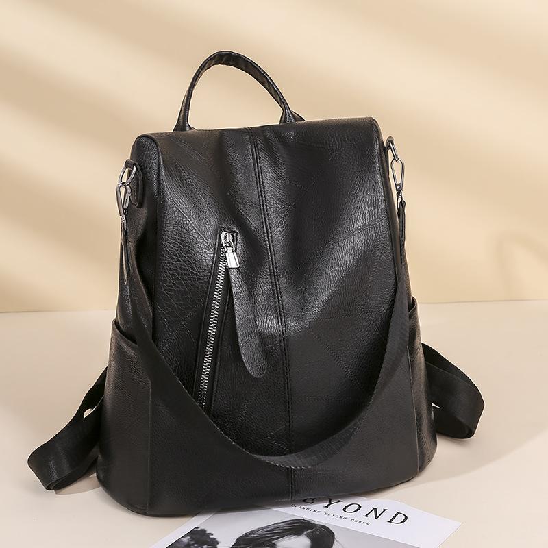Anti-theft Backpack for Women, Spring and Summer New Korean Version Is Easy To Fit, Large-capacity Soft Leather Backpack, Fashionable Travel Bag Tide