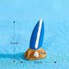 2pcs Seashore Series Mediterranean Style Ornaments Surfboard Seashells Seabirds Miniature Garden Microlandscape Home Decoration