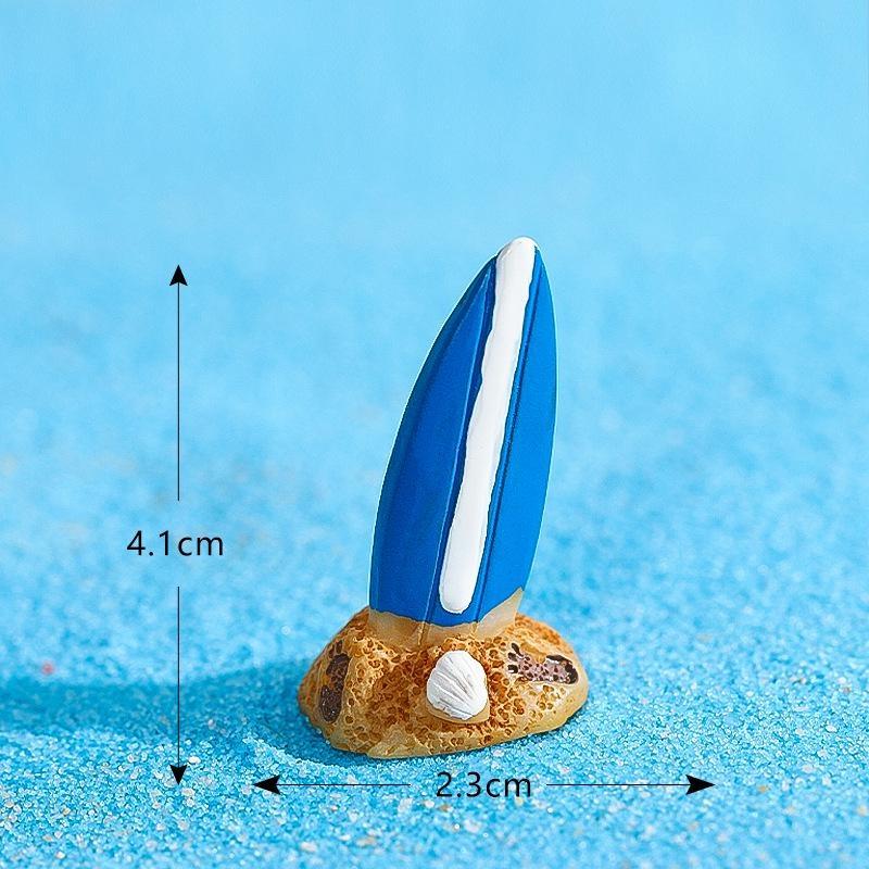 2pcs Seashore Series Mediterranean Style Ornaments Surfboard Seashells Seabirds Miniature Garden Microlandscape Home Decoration