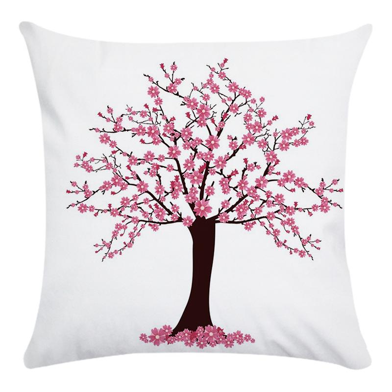 Creative Life Tree Pattern Digital Printing Short Plush Pillow Covers For Car Sofa Office Cushion Cover Home Goods