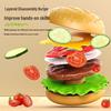 Children's Play Kitchen Hamburger & Veggie Cutting Toy Set