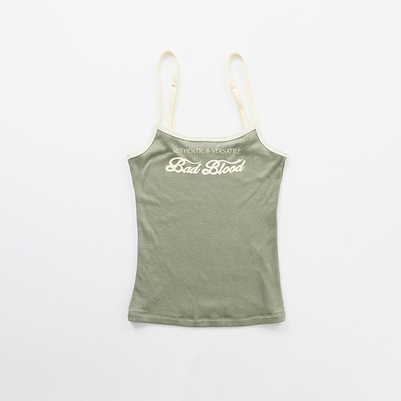 Badblood American Gyaru Sexy Cami Women Letter Embroidery Gyaru Niche Slim Fit Inner Wear Top Tide