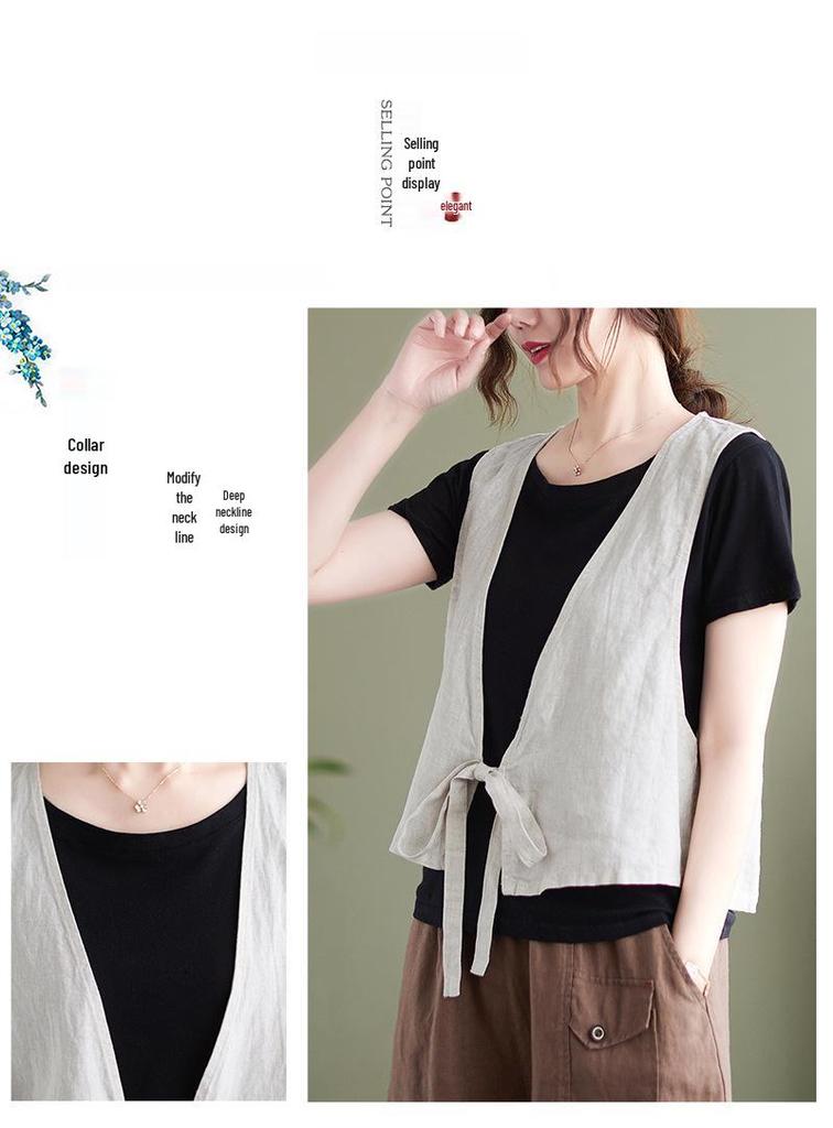 Linen Vest: Women's Retro Cotton Waistcoat with Loose Design, 2026 Style