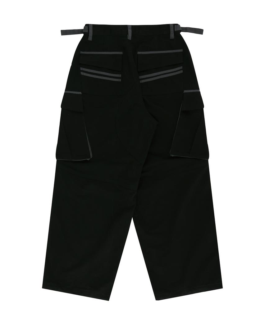 EASY NO EASY Peach Cotton Cargo Pants - Black