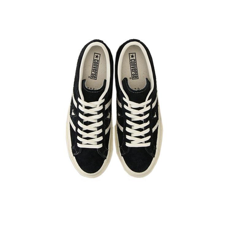 Converse Star & Bars Suede Casual Durable Low-Top Skate Shoes Unisex Sneakers Black 1CL659
