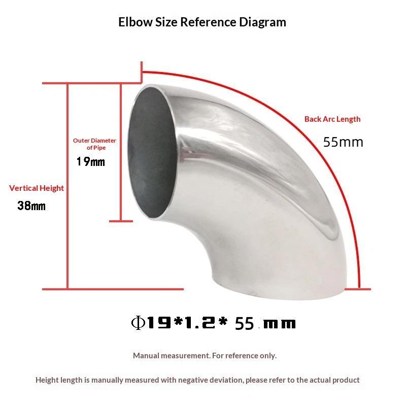201 Stainless Steel 90 Degree Elbow Pipe Joint Universal Sanitary Welding Fitting for Industrial Plumbing Pipeline Repairs