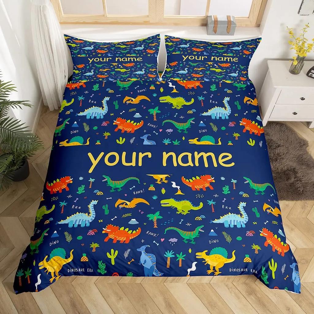 Custom Football Bedding Set Customized Name DIY American Football Game Duvet Cover Set Sports Theme Comforter Cover for Boys
