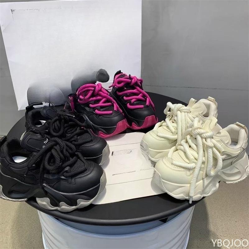New Spring Fashionable Casual Women's Sneakers Spring Lace-Up Thick Bottom Shoes Woman Lightweight Breathable Sports Shoes