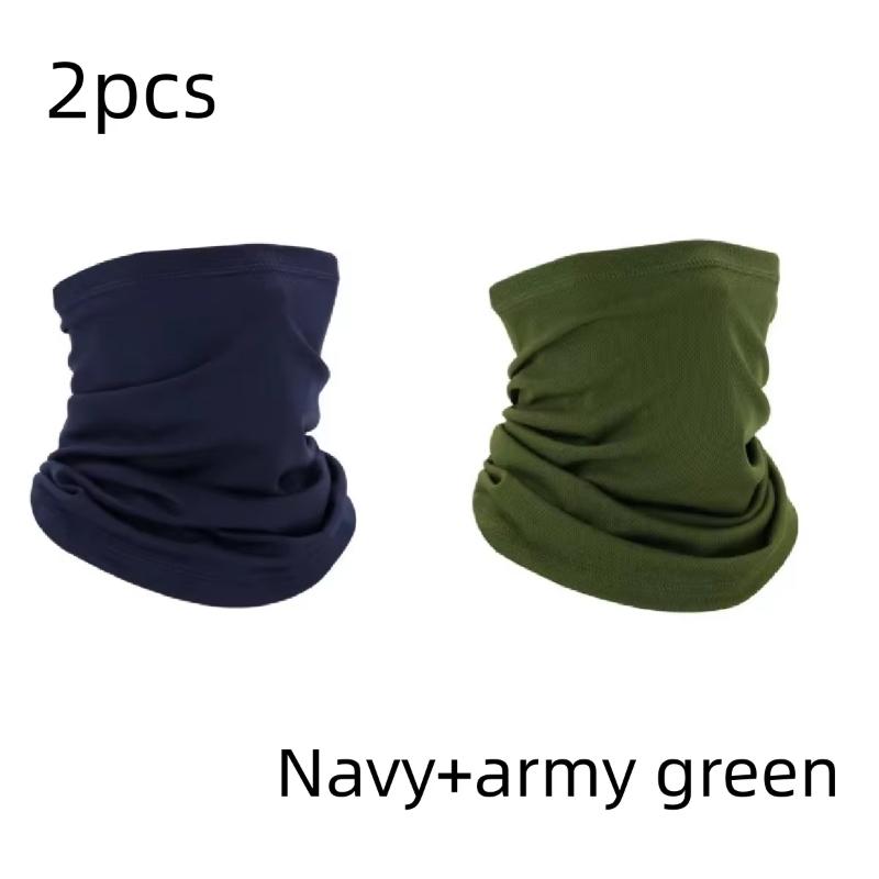 1/2PCS Men Windproof Neck Gaiter Elastic Tube Scarf Ear Cover Male Head Scarves Half Face Sun Ring Headscarf Headband Bandana