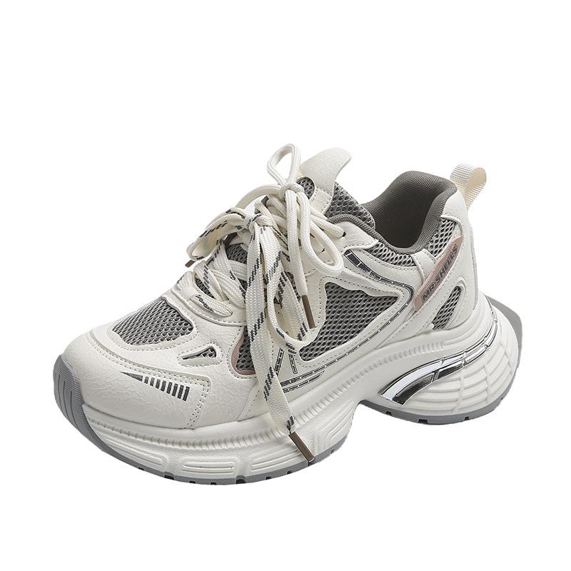 

Platform women s single shoes 2025 new spring mesh women s shoes breathable little white shoes casual sports shoes 40