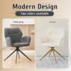 Swivel Dining Chair (Set of 2) Armchair with Metal Legs, Leisure Chair, Velvet-like Fabric, Dark Gray