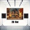 1 Amazing Cityscape 2D Background - Old Buildings  Autumn Trees and Street Lights  Multiple Sizes Suitable for Photo Studios