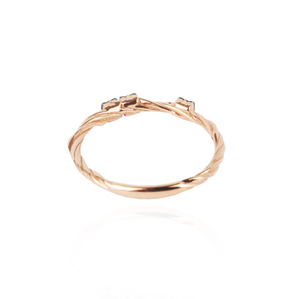 Mezmic Magic Blue Diamond 3 Cable Gold Ring