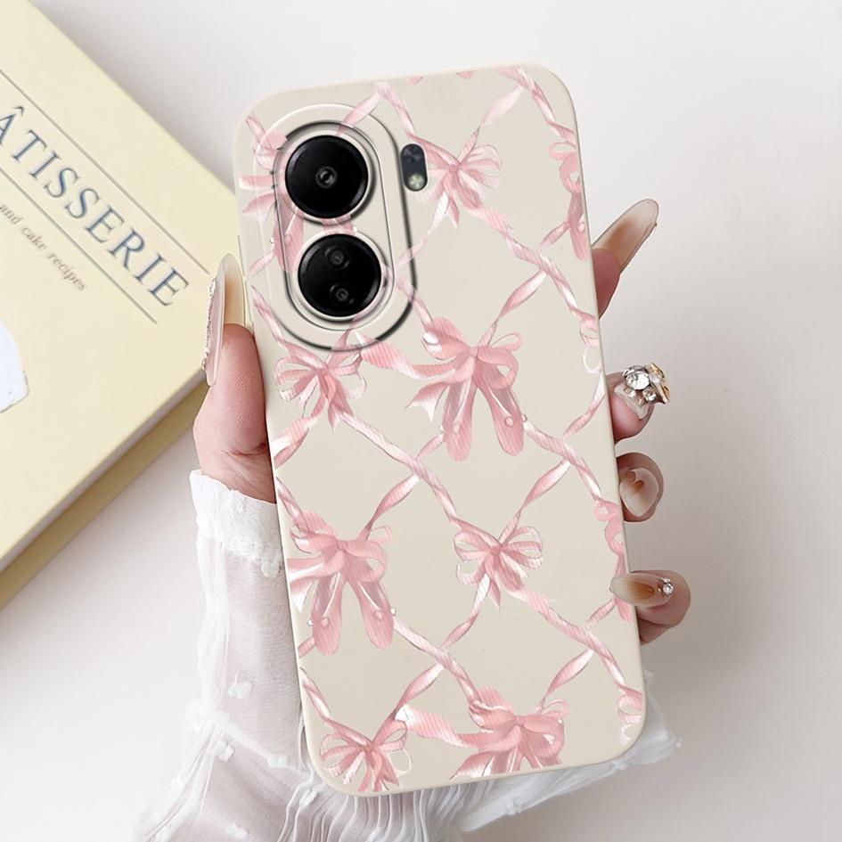 For Xiaomi Redmi 13C Case Cover Popular Flower Bowknot Soft TPU Silicone Shockproof Bumper For Xiaomi Poco C65 Redmi13C 4G Funda