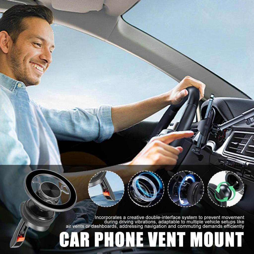 Magnetic Vacuum Car Phone Vent Mount, Multifunctional Auto Dash Holder, Traveling Sedan Desktop Gym Home Cradle